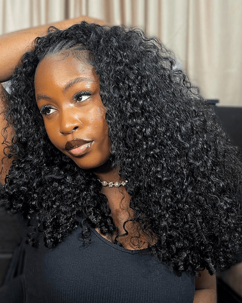Pre-Separated Feather Crochet Human Hair burmese curly_model
