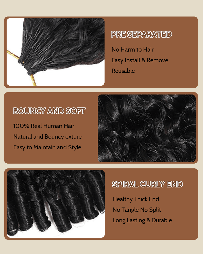Pre-Separated Feather Crochet Human Hair_detail