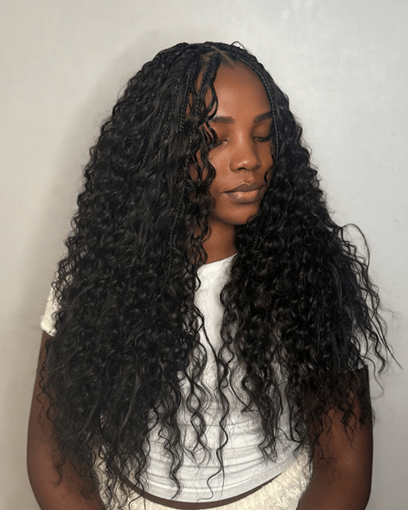Water Wave Crochet Human Hair_model