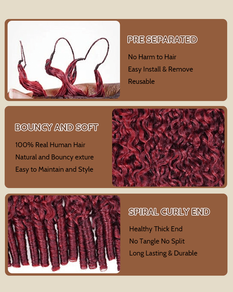 99J Burgundy Color Burmese Curly_detail