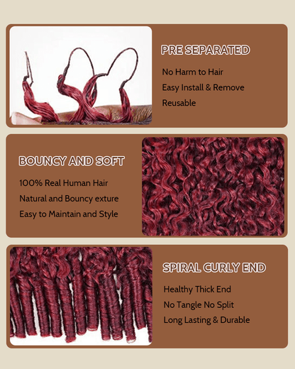 99J Burgundy Color Burmese Curly_detail