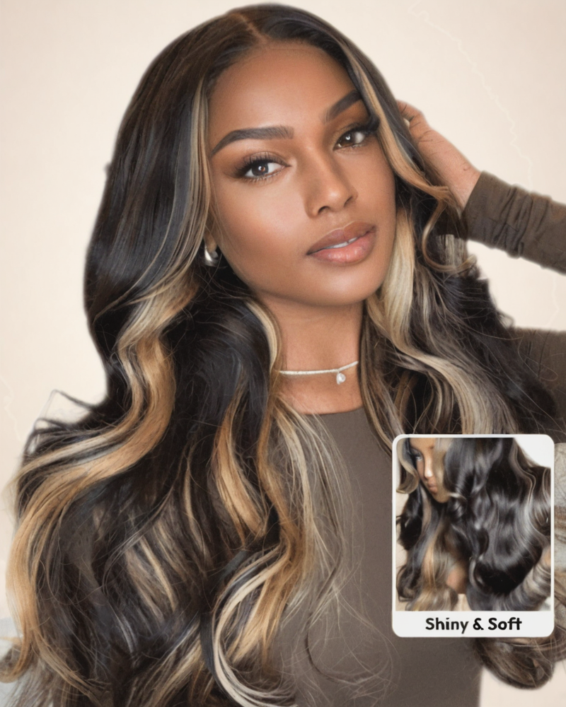 body-wave-balayage-highlight-blond-color-wig_model