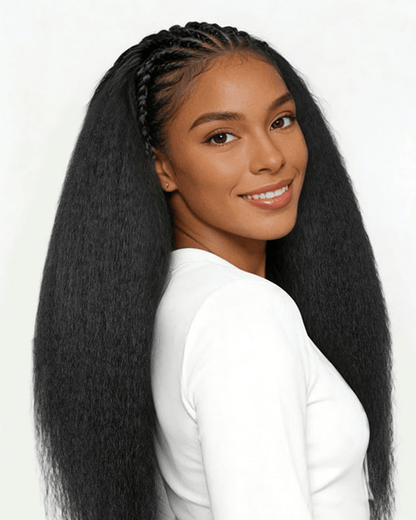 Kinky Straight Crochet Hair_model