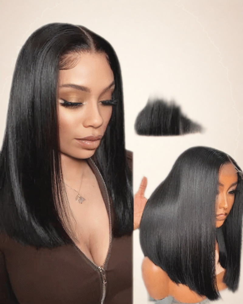 glueless-pre-styled-silky-straight-short-bob-lace-wig_model