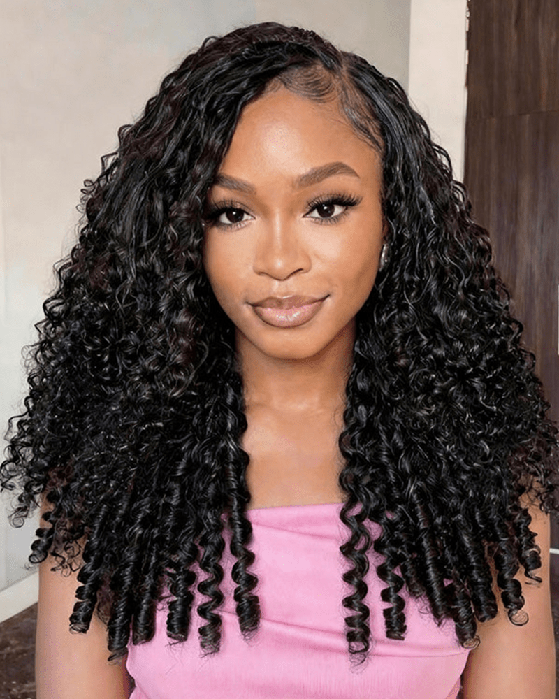 Pre-Separated Feather Crochet Human Hair burmese_model
