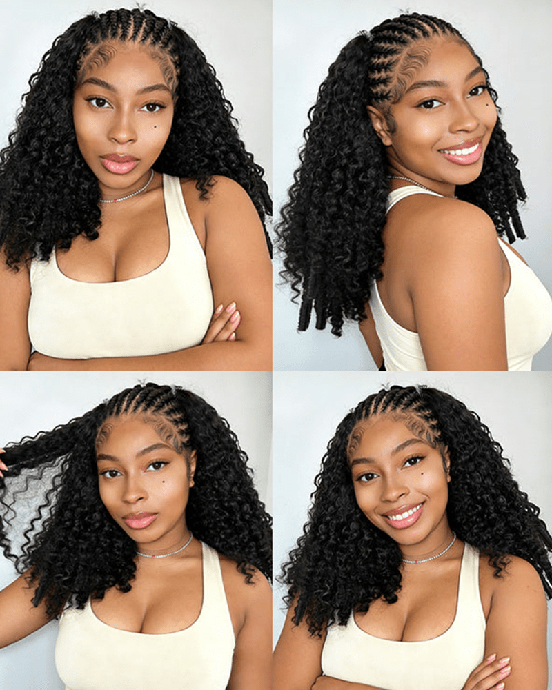 Pre-Separated Feather Crochet Human Hair_model