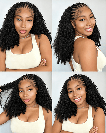 Pre-Separated Feather Crochet Human Hair_model