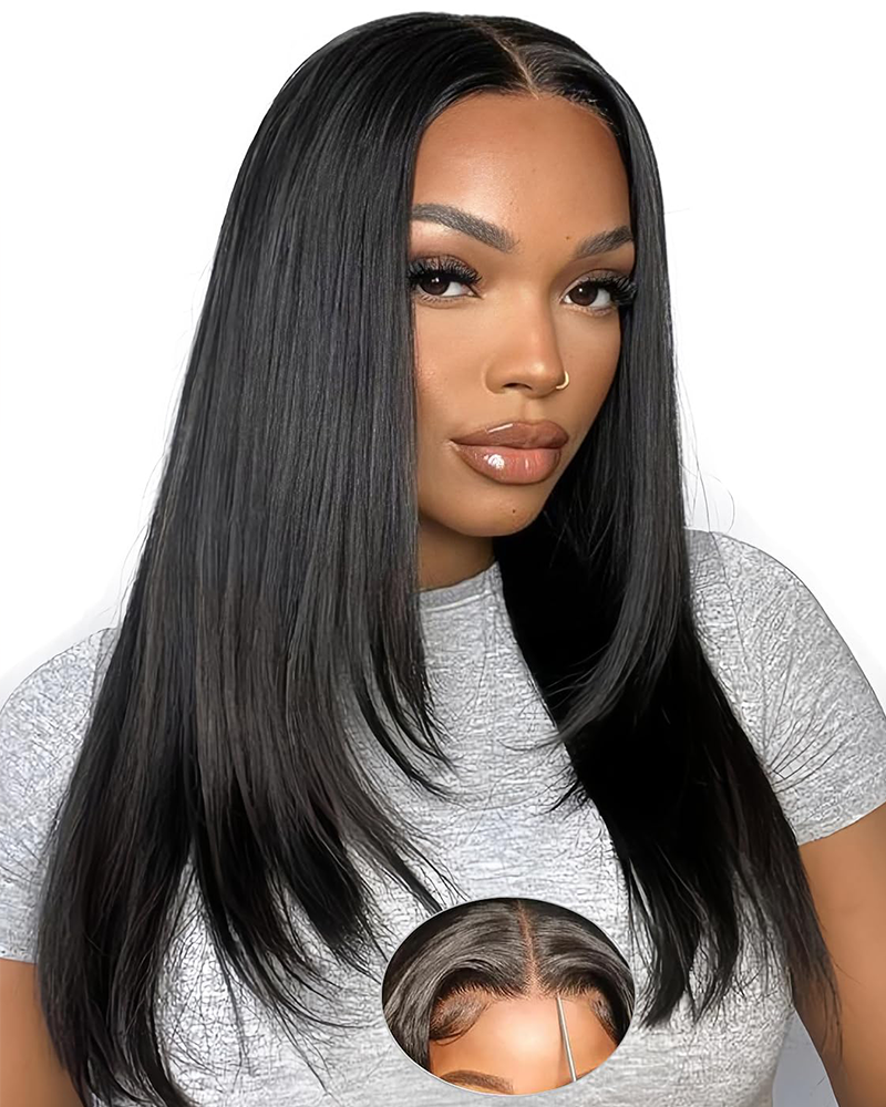 layer cut straight hair wig_model