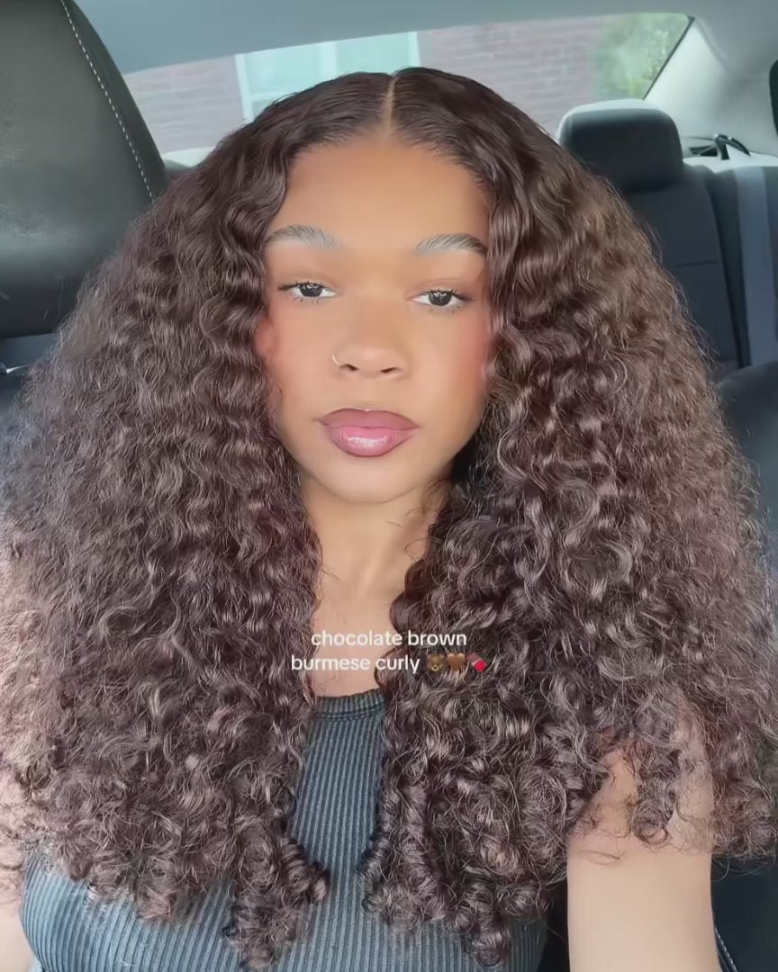 burmese curly brown wig_video